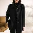 thumbnail image 4 of Cutuoiiu Women's Casual Thick Wool Stand Collar Inner Lining Pocket Breasted Solid Color Coat Gifts, 4 of 7