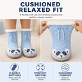 thumbnail image 6 of Muk Luks Kids Sweater Knit Slipper Socks, Soft Stitched Sole with Faux Fur Lining, BLUE, M/L, 6 of 8