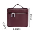 thumbnail image 2 of Cosmetic Case Leather Makeup Bag Portable Handheld Makeup Case Detachable Compartments, 2 of 5