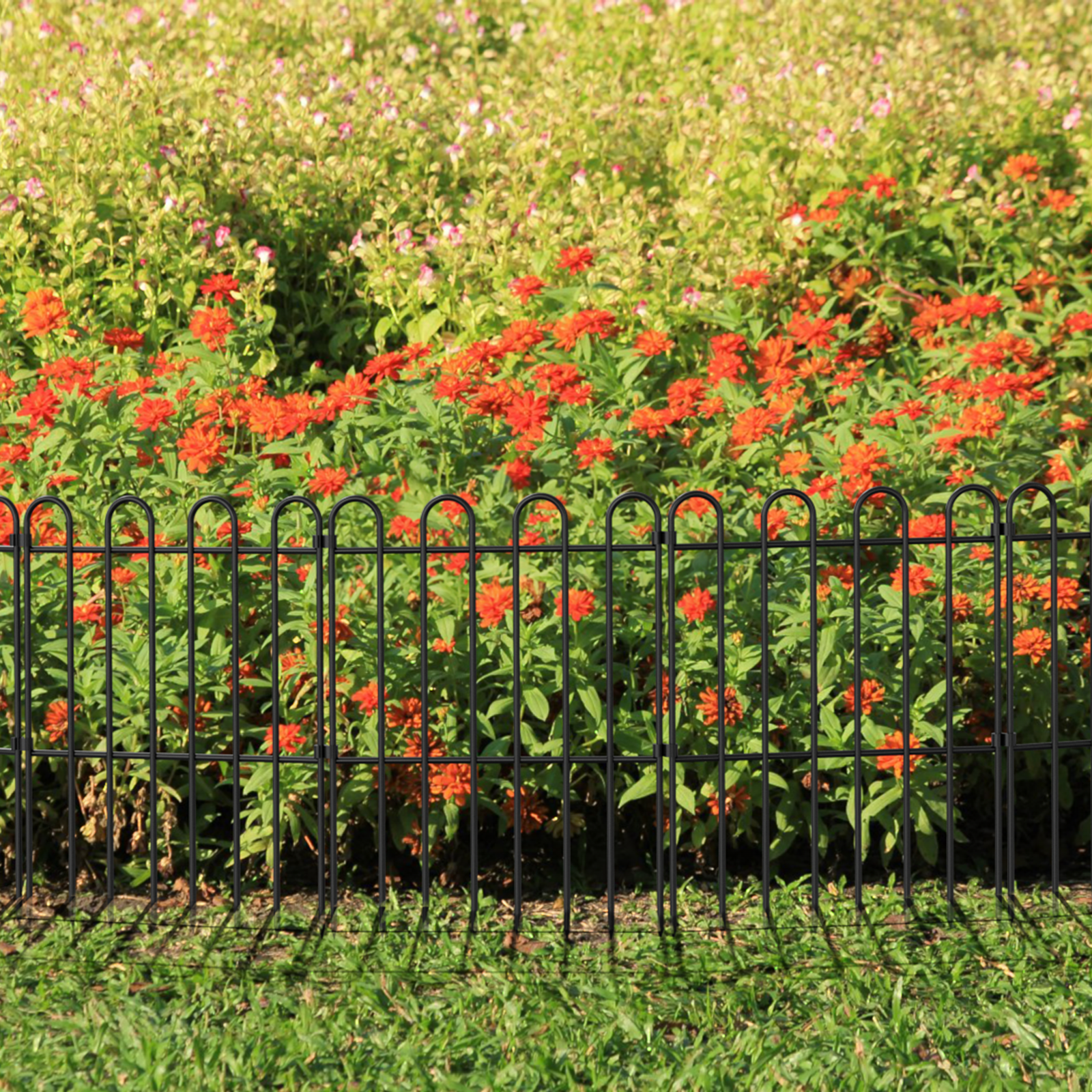 25 Piece Decorative Garden Fence, 16.5" (H) x 26FT (L) Animal Barrier Fence Arched