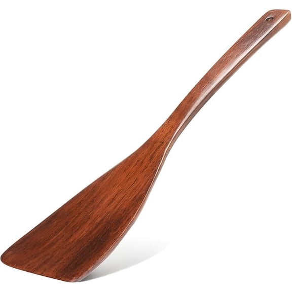 Wooden Spatula for Cooking, Long Handle Wood Spatulas for Non Stick Frying Pan, Right Hand Wood Turner for Cooking Kitchen Cookware - Multi-Functional High-Efficiency Design for Modern