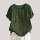 thumbnail image 5 of Camisas de Manga Corta para las Mujeres Blusa Suelta de Impresión de Flores de Verano, Camisa para el Hogar Y el Uso Diario, 5 of 5