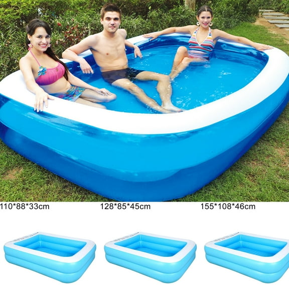Cheers.US Inflatable Swimming Pool, High-Strength PVC, 110cm x 88cm x 33cm