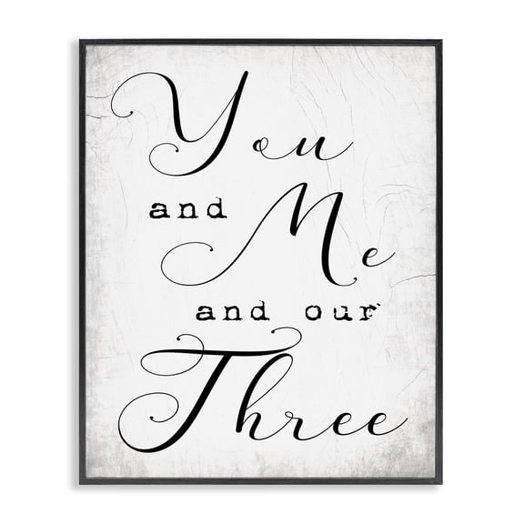 Stupell Industries Rustic Lodge You Me and Our Three Phrase Family Home Quote Black Framed Giclee Art, 11 x 14, by Lil' Rue