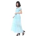 thumbnail image 2 of Womens Off Shoulder Boho Lace Semi Sheer Smocked Party Maxi Long Dress, 2 of 6