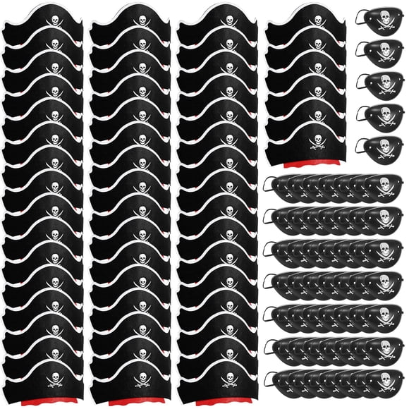 Set de sombrero y parche para ojos de pirata Legigo, 108 piezas, para fiesta