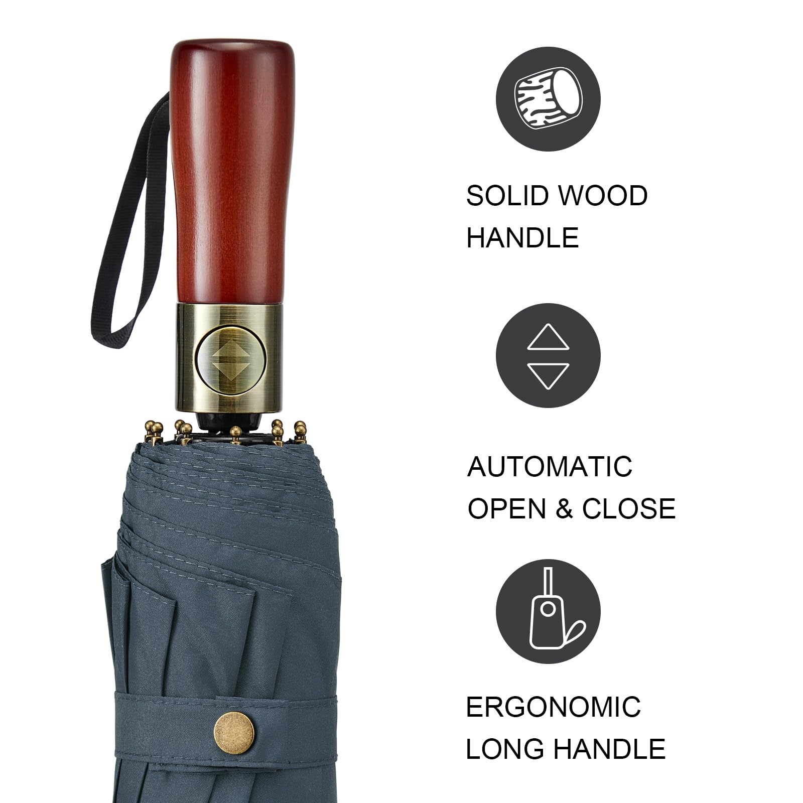 G4Free 54" Large Compact Windproof Golf Umbrella | Auto Open/Close Folding Travel | Reinforced 10-Frame Vented Double Canopy for Men & Women