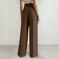 thumbnail image 5 of Womens Wide Leg Dress Pants 2025 Business Casual Flowy Work Palazzo Pants High Waisted Slacks Trousers Coffee M, 5 of 6
