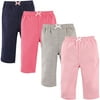 Luvable Friends Baby Girl Pants, 4-Pack