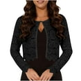 thumbnail image 2 of Purcolt Womens Elegant Floral Lace Cardigans Dressy Casual Open Front Long Sleeve Sheer Embroidery Jacket Summer Casual Office Crop Shrug Tops, 2 of 7
