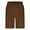 Coffee, variant on Men's Casual Shorts Summer Fashion Solid Shorts With Pocket Elastic Waist Shoort Pants