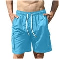 thumbnail image 7 of Mens Beach Shorts Mens Swim Trunks Mens Casual Beach Work Casual Men Short Trouser Shorts Pants Ndbuld Light Blue M, 7 of 7