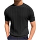 thumbnail image 1 of Playera Elvqul Caballero Negro de Color Sólido Manga Corta Economicas Cuello Redondo, 1 of 6