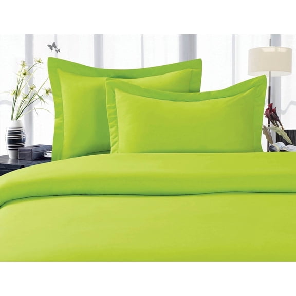 1800 Series Wrinkle 3-Piece Bed Sheet set, Deep Pocket - Twin/Twin XL Lime