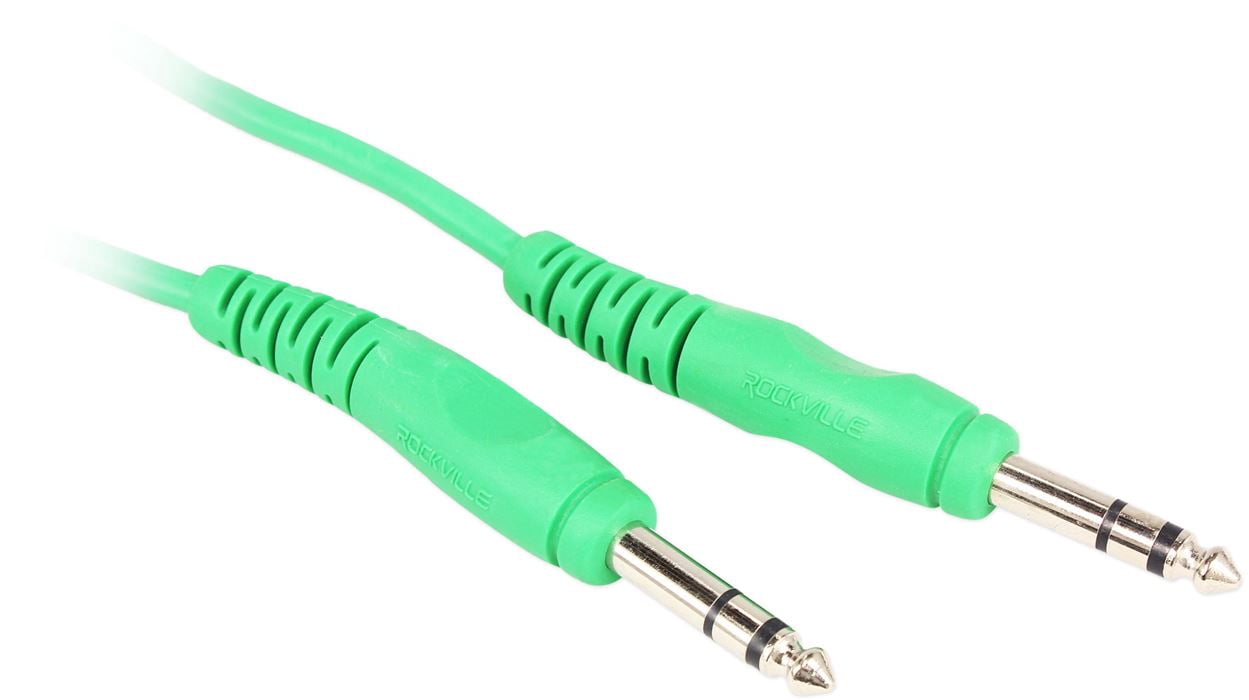 8 Rockville RCTR106G Green 6' 1/4'' TRS to 1/4'' TRS  Cable 100% Copper