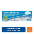 thumbnail image 1 of Jeringas para insulina Medimart 0.5 ml para 100 unidades o menos 10 pzas, 1 of 4