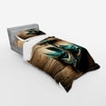 thumbnail image 2 of Ambesonne Nautical Bedding Set 3 Pcs, Anchor with Sailing Ship, TwinXL, Sand Brown Dark Teal, 2 of 2