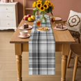 Table Runner - 60 Inch Long, Black Grey Buffalo Plaid Kitchen Dining ...