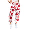 thumbnail image 1 of Pantalones anchos Gibobby mujer Pantalones de chándal informales con estampado de corazón Rojo S, 1 of 4