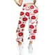 thumbnail image 1 of Pantalones anchos mujer Gibobby chándal informales con estampado de corazón rojo XL, 1 of 4