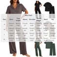 thumbnail image 2 of Maplenight Cotton Pajamas for Women Set 2 Piece Lounge Set Button Down Short Sleeve Top and Drawstring Long Pants Casual Sleepwear Nightwear, 2 of 7