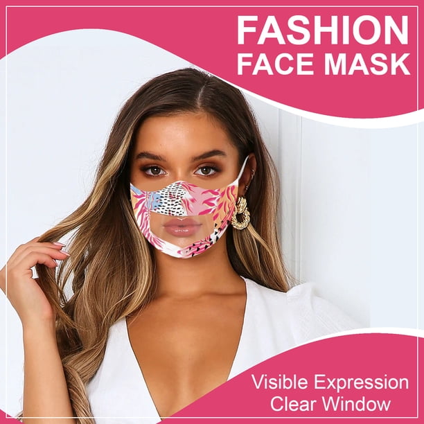 Shop LC Fashion Face Masks Reusable with Visible Expression Clear