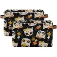 thumbnail image 2 of GZHJMY Sugar Skulls And Flowers Storage Bin Collapsible with Handle, 1PCS Rectangle Waterproof Basket for Storage Cube Closet Organizer for Toy Nursery Book Office Shelf Bathroom, 2 of 7