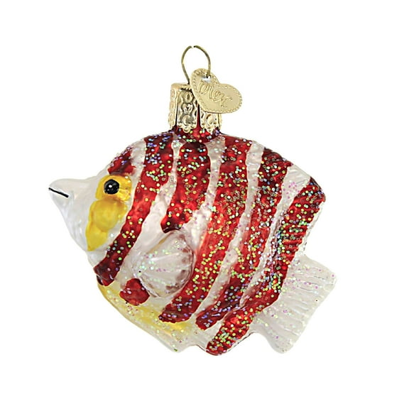 Old World Christmas Peppermint Angelfish Glass Blown Ornament for Christmas Tree