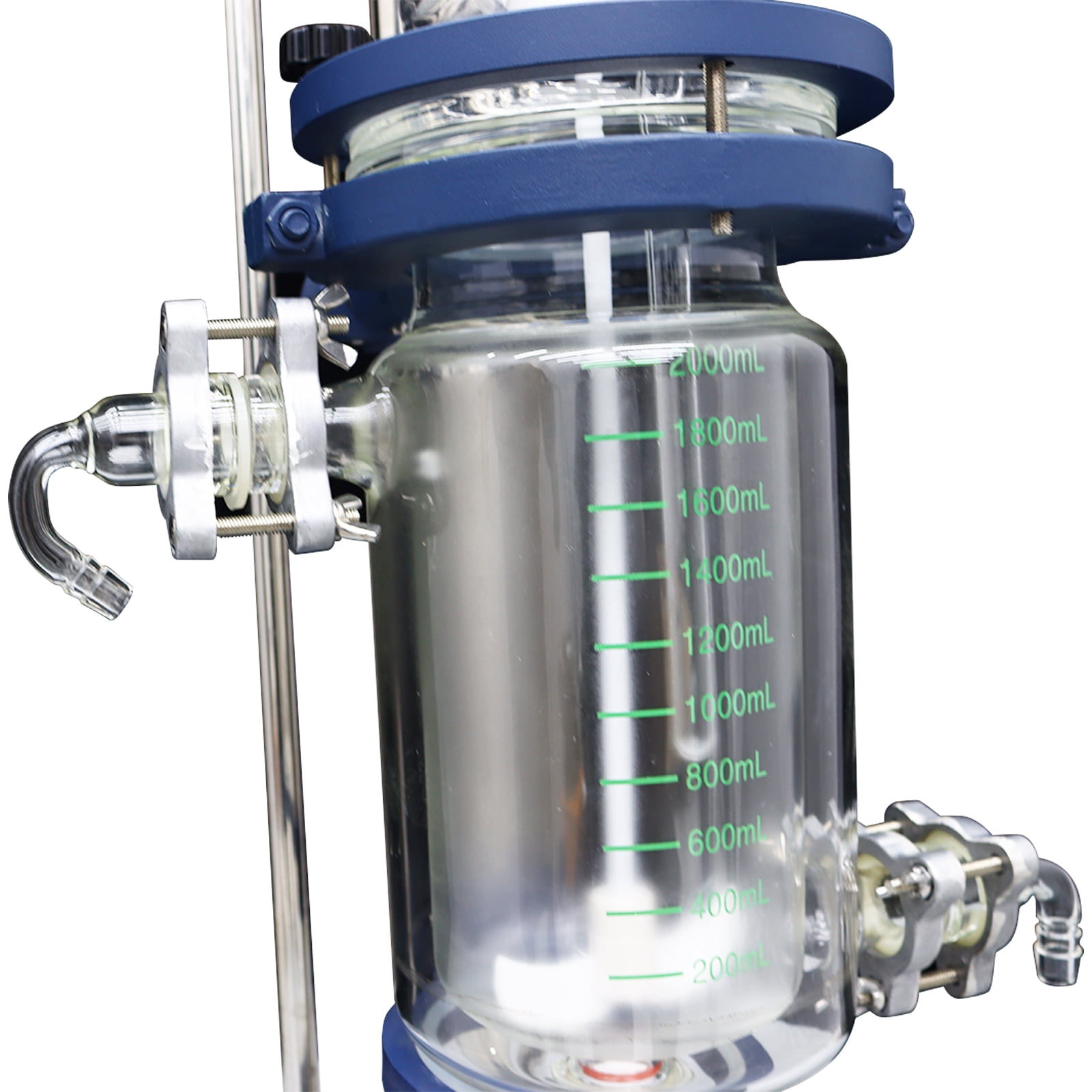 INTSUPERMAI 2L Glass Reactor Lab Reactor Double Jacketed Digital Display