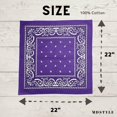 thumbnail image 4 of ZEN 3 PCS 100% Cotton Bandana for Men & Women 22" x 22" Paisely Pattern Handkerchief Headband Scarf, 4 of 10