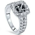 thumbnail image 1 of 1ct Cushion Halo Engagement Ring Setting 14K White Gold Semi Mounting, 1 of 4