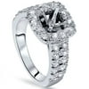 Pompeii3 1ct Cushion Halo Engagement Ring Setting 14K White Gold