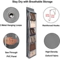 thumbnail image 3 of Lirex 6 Pocket over The Door Purse Organizer with Zipper, PVC Visual Compartment, Dust-Free, Gray, 3 of 7