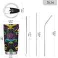thumbnail image 3 of SKYSONIC Mardi Gras Tumbler Stainless Steel Double Wall Vacuum Reusable Insulated Mug with Straw and Built-in Coaste for Cold and Hot Beverages, 12oz, 3 of 7