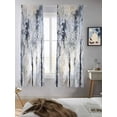 thumbnail image 5 of Grey Forest Curtains 63 Inch Length, Sheer Curtains for Bedroom Living Room Window Abstract Vintage Oil Painting Trees Rod Pocket Voile Drapes Kitchen Curtains Small Half Window 42"x63" 2 Panels, 5 of 6