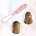 thumbnail image 6 of Unique Bargains 1 Pc Women's Hollow Foldable Mirror Comb Travel for Curly Straight Dry Wet Hair Pink, 6 of 6