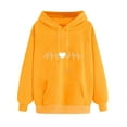 thumbnail image 2 of EchfiProm Womens Sweatshirt Crew Neck Yellow Heart Hooded Soft Long Sleeve Casual Hoodie Sweatshirt 2XL, 2 of 6