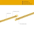 thumbnail image 5 of Italian Solid 18k Gold Over 925 Sterling Silver Chain Necklace for Men Women, 3.5mm, 5mm Diamond Cut Cuban Link Chain, Sturdy & Shiny & Not Easy to Fade & Comfortable 16 18 20 22 24 26 Inch, 5 of 6