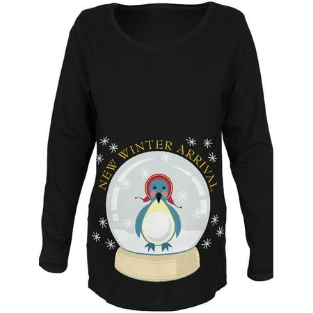 

Christmas Baby Snow Globe Black Maternity Soft Long Sleeve T-Shirt