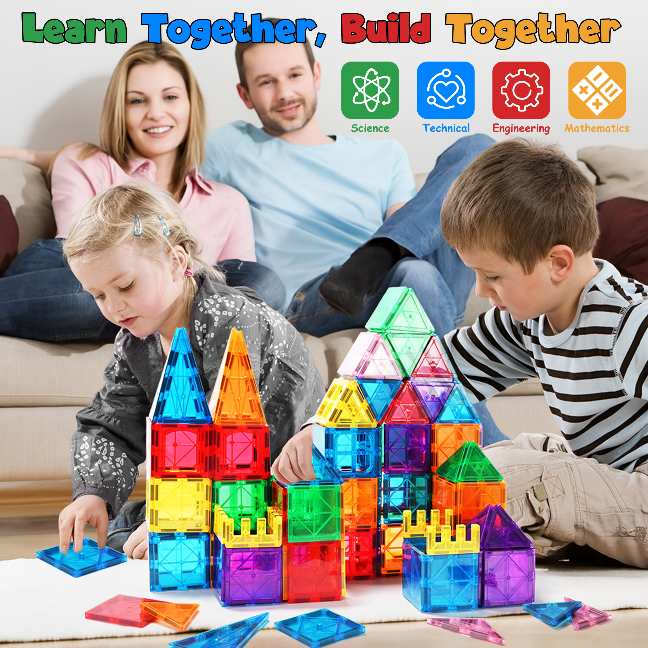 Qiaho Magnetic Tiles 62-Piece Building Block Set photo 8