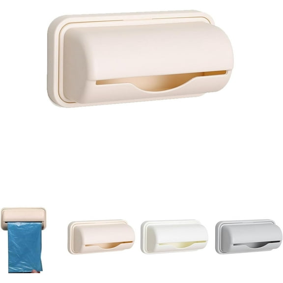Garbage Bag Dispenser For Inside Trash Can, Peel and Stick Trash Bag Holder Dispenser Wall Mount, Wall Mount Trashbag Holder Small Bin Liner Kit, For Bathroom Kitchen Office