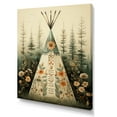 thumbnail image 2 of Designart "Serenity In Nature Beige Native Tipi" Floral Canvas Print, 2 of 5