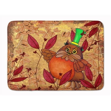Hootie Fall Owl Machine Washable Memory Foam Mat