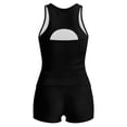 thumbnail image 6 of Nmnitkp Women's Tummy Control Tankini Set Swimsuits Solid Color Scoop Neck Two Piece Bathing Suits Full Coverage Swim Tank with Padded Modest Plus Size Swimwear, 6 of 9