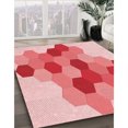 thumbnail image 3 of Ahgly Company Machine Washable Indoor Square Transitional Flamingo Pink Area Rugs, 7' Square, 3 of 7