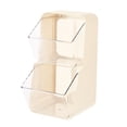 thumbnail image 1 of Double Layer Tea Bag Rack 2L Open Mouth Stackable Transparent Wall Mounted Snack Rack for Cosmetics Toys Cream White, 1 of 12