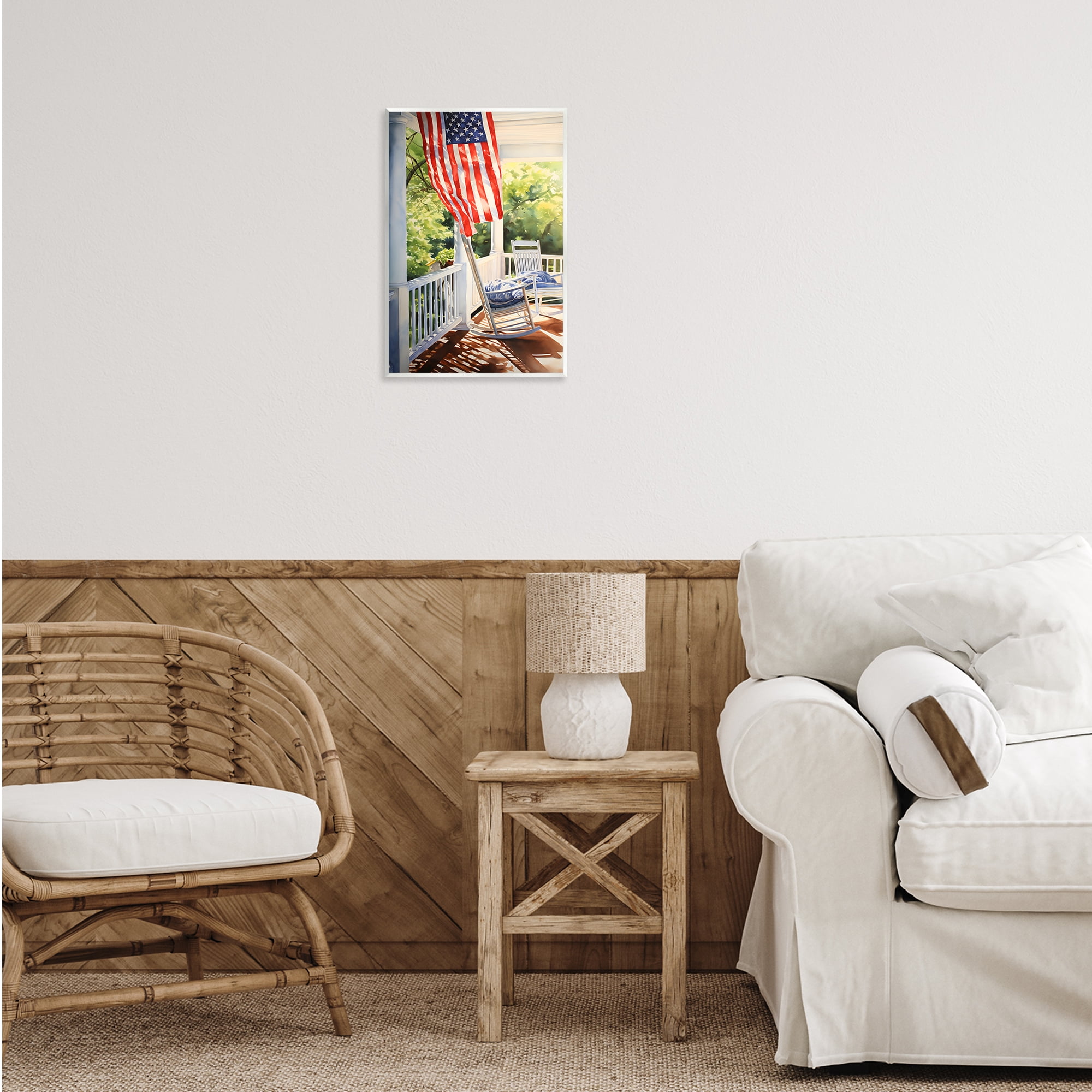 Stupell Industries Vintage American Porch Scenery Painting Unframed Art Print Wall Art, 13 x 19