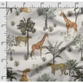thumbnail image 2 of Soimoi Animals Print, Silk Fabric, Decor Sewing Fabric by The Yard 42 Inch Wide,Decorative Fabric for Shirts Suits Ties, Dark Olive Green, 2 of 5
