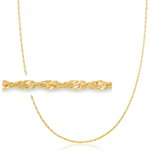 Ross-Simons Italian 1.5mm 18kt Gold Over Sterling Adjustable Singapore-Chain Necklace, Women's, Adult