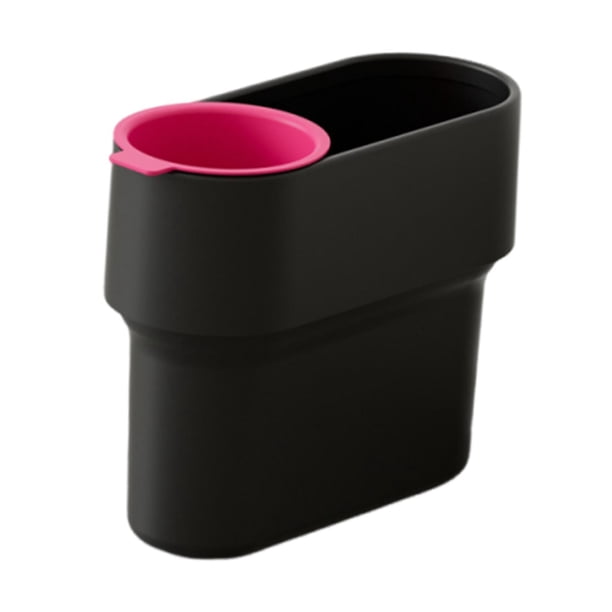 Cubo de basura con minitaza desmontable, eficiente separación de residuos, práctico cubo de basura con tapa abierta para estudio, dormitorio, casa, Negro